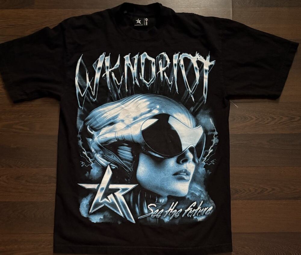 Rare Find WKND RIOT SS25 SEE THE FUTURE TEE (BLACK) Size Medium